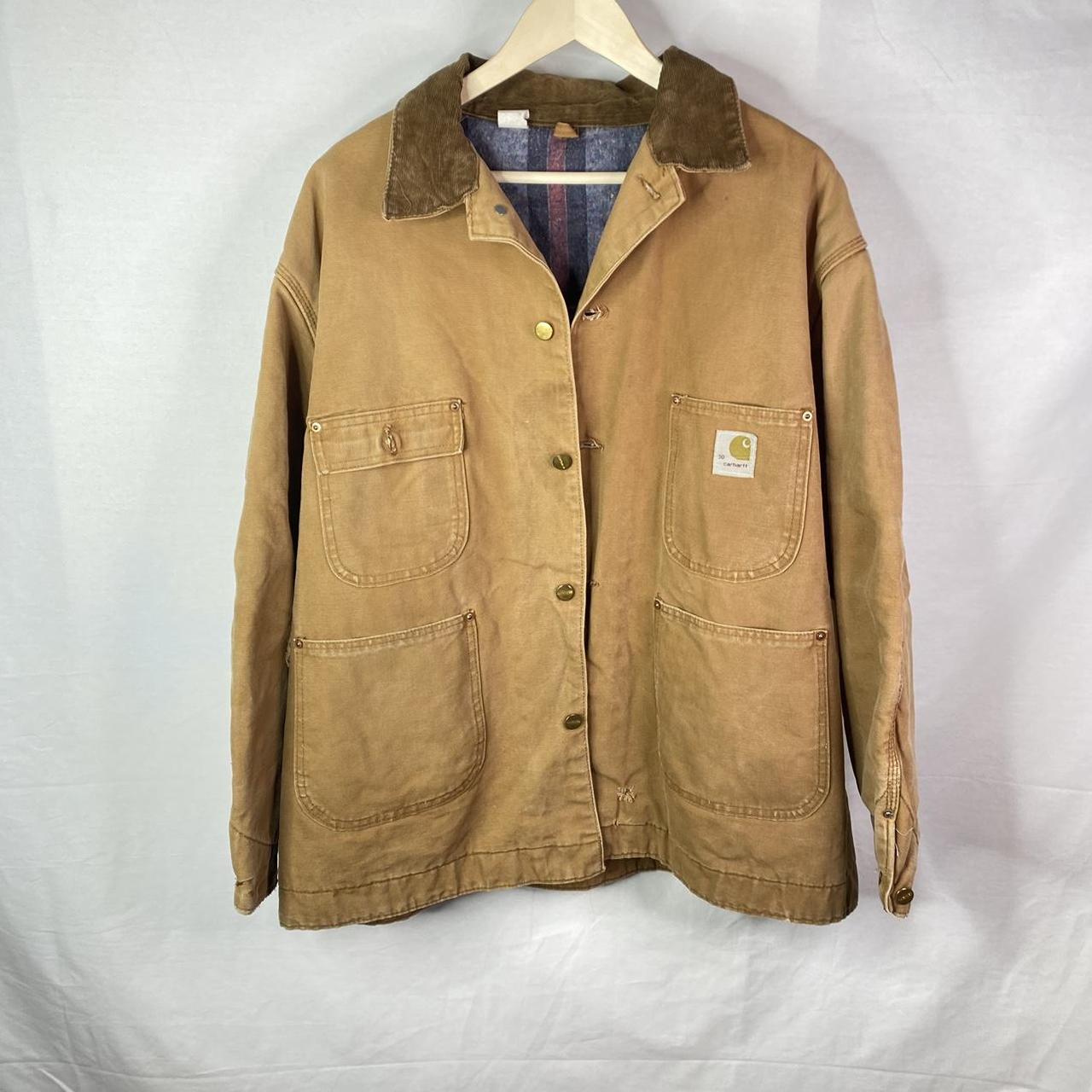 Vtg Carhartt Blanket Lined Chore Coat Sz 2XL 6BLC... - Depop