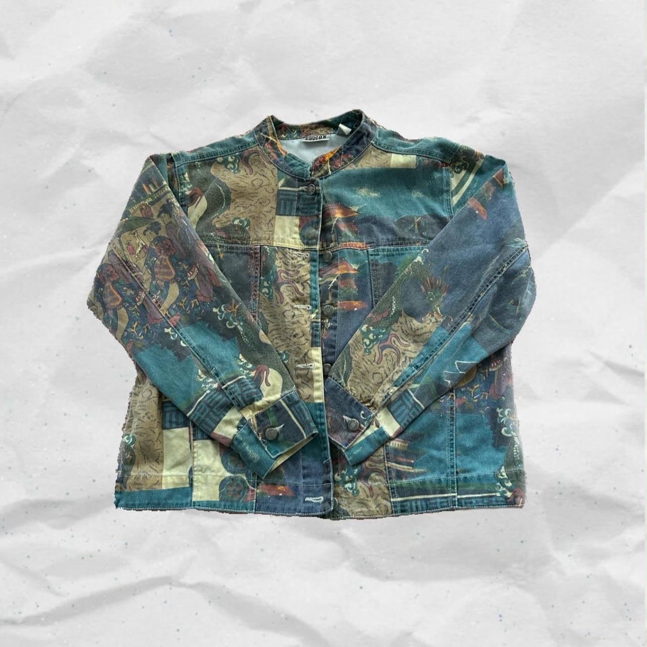 Sick Denim Jacket Featuring Traditional Japanese - Depop