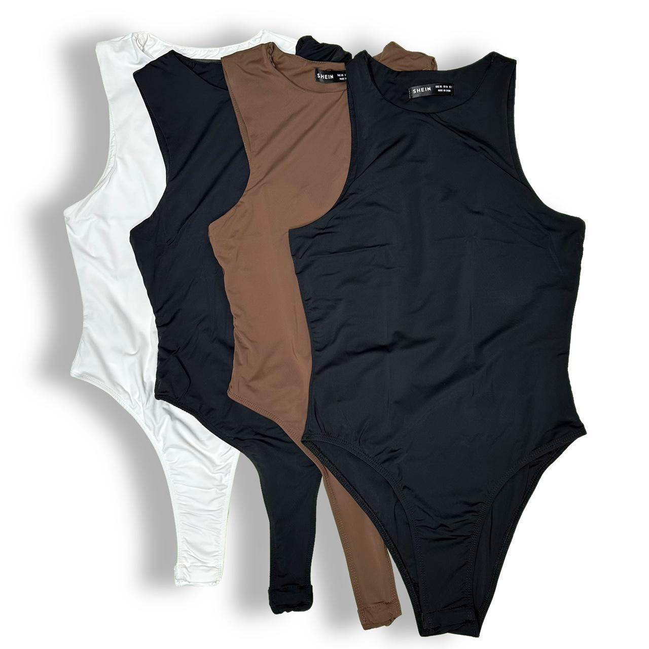 SHEIN Women's Black and White Shapewear Depop