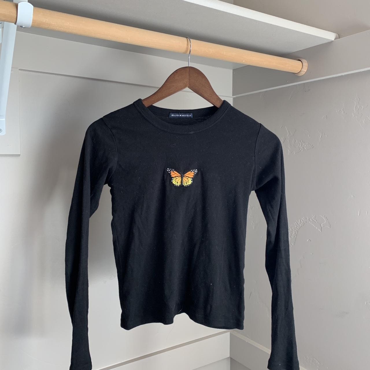 rare brandy black butterfly shirt brandymelville... Depop