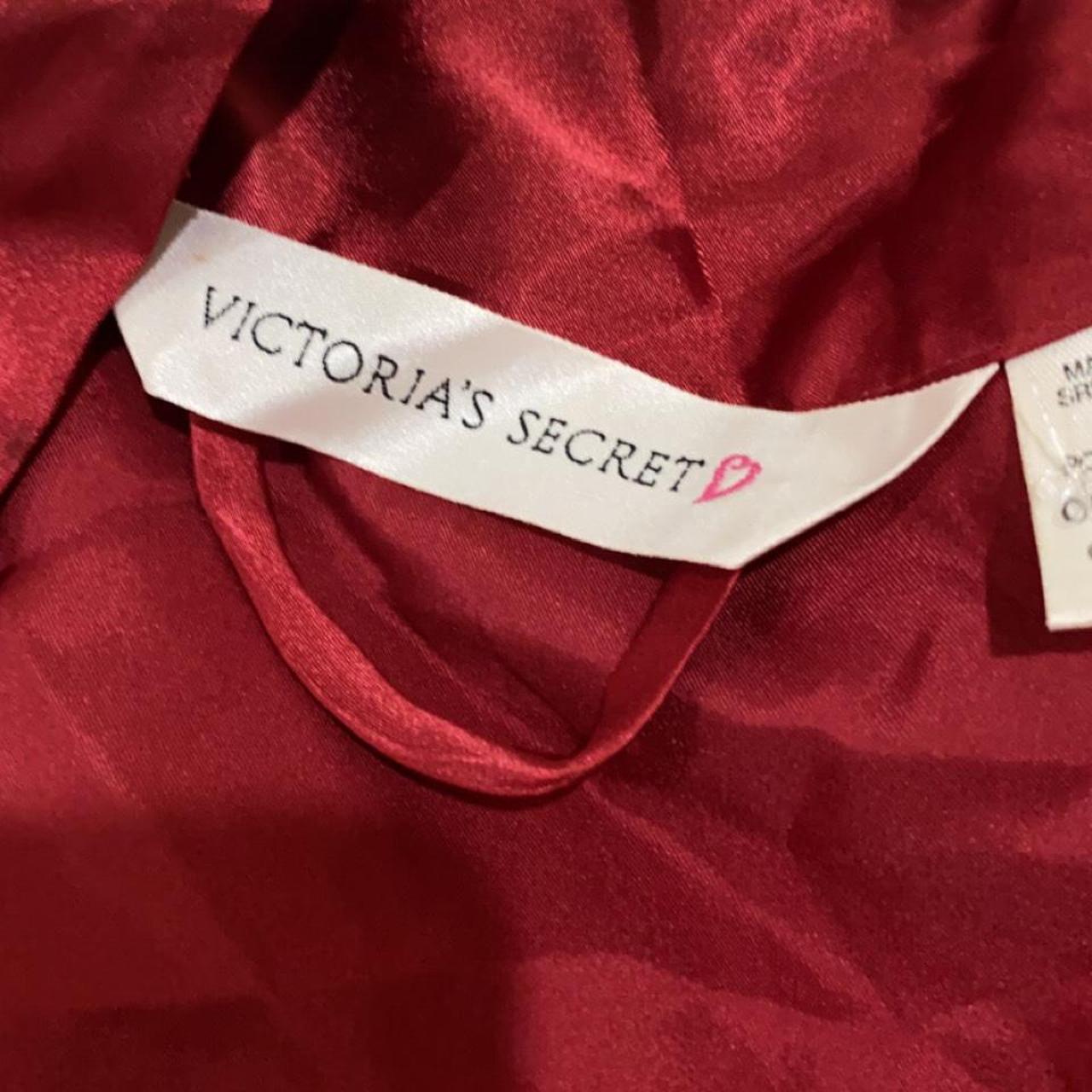 victoria’s secret red satin robe w/ruching at the... - Depop