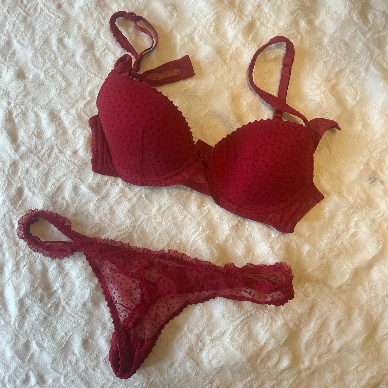 super cute red lingerie set perfect for valentine’s... - Depop