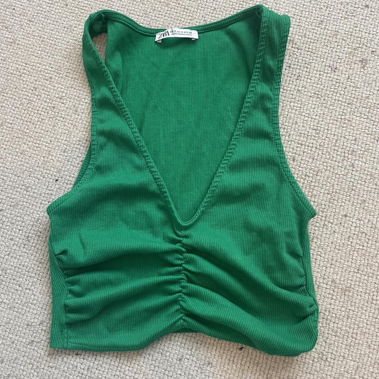 Zara Women's Green Vest Depop
