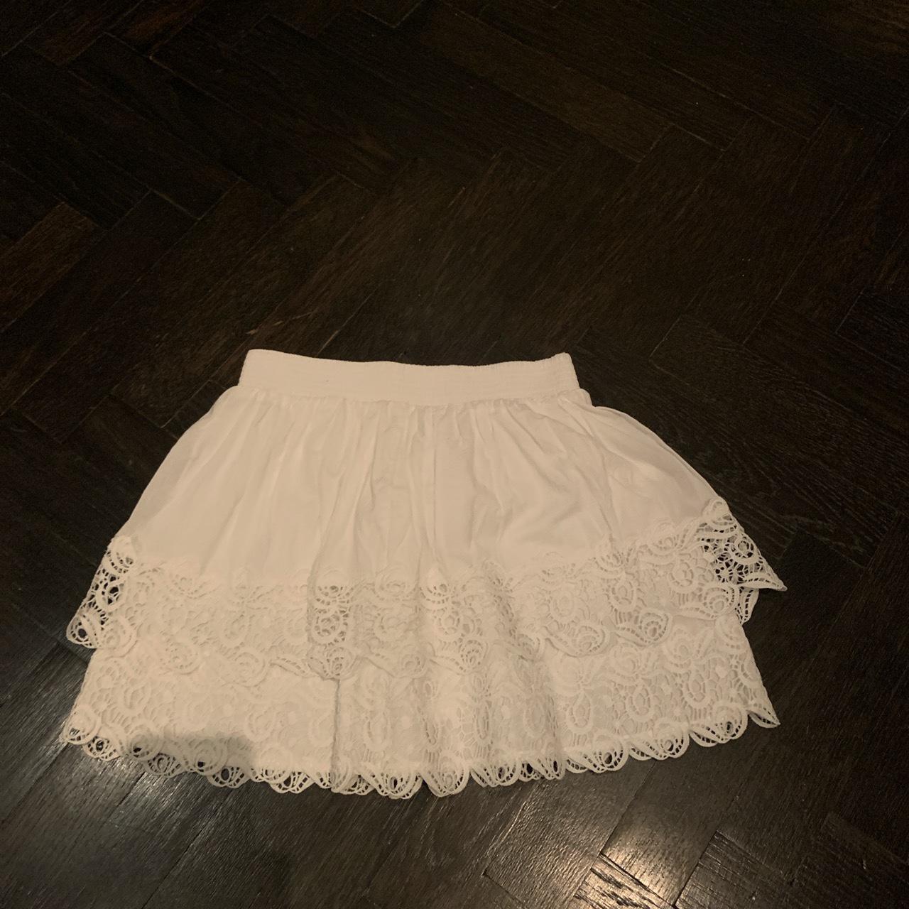 Subdude white mini skirt Elasticated stretchy... - Depop