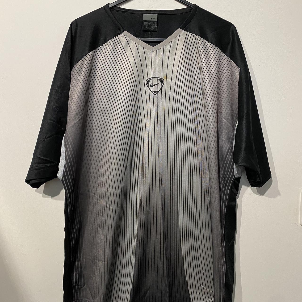 vintage black and silver nike t shirt medium Has... - Depop
