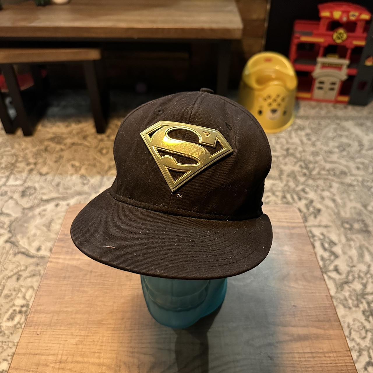 new era cap hat superman dc comic metal gold