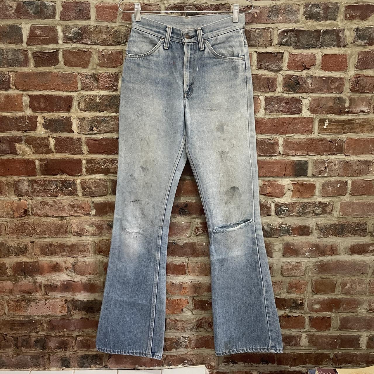 vintage 70s jeans bell bottoms Original orange tab - Depop