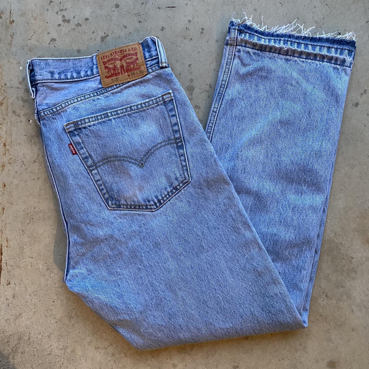 Vintage Levi’s open hem jeans size 36x30 Nice fade... - Depop