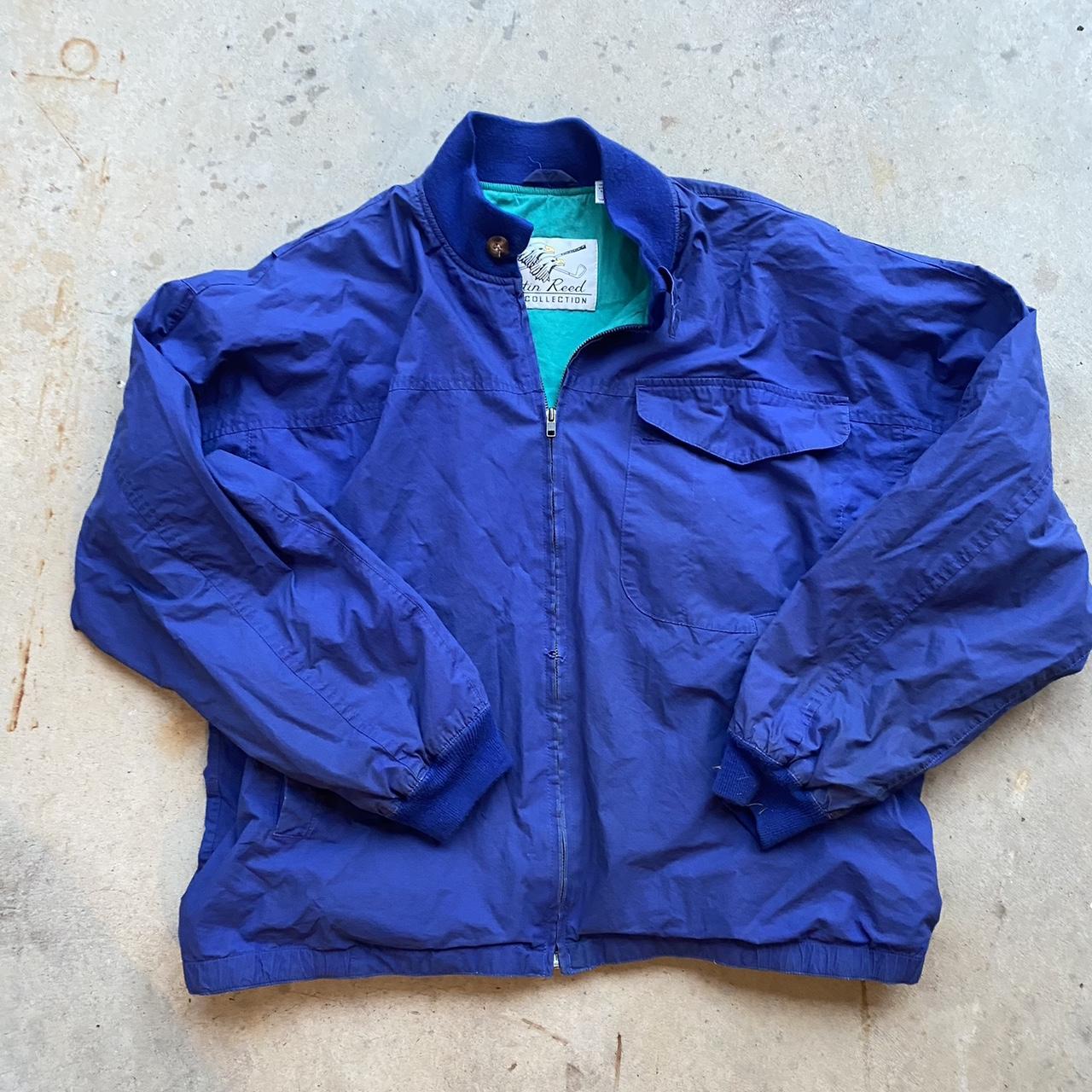 Vintage blue boxy 90s Austin Reed jacket size... - Depop