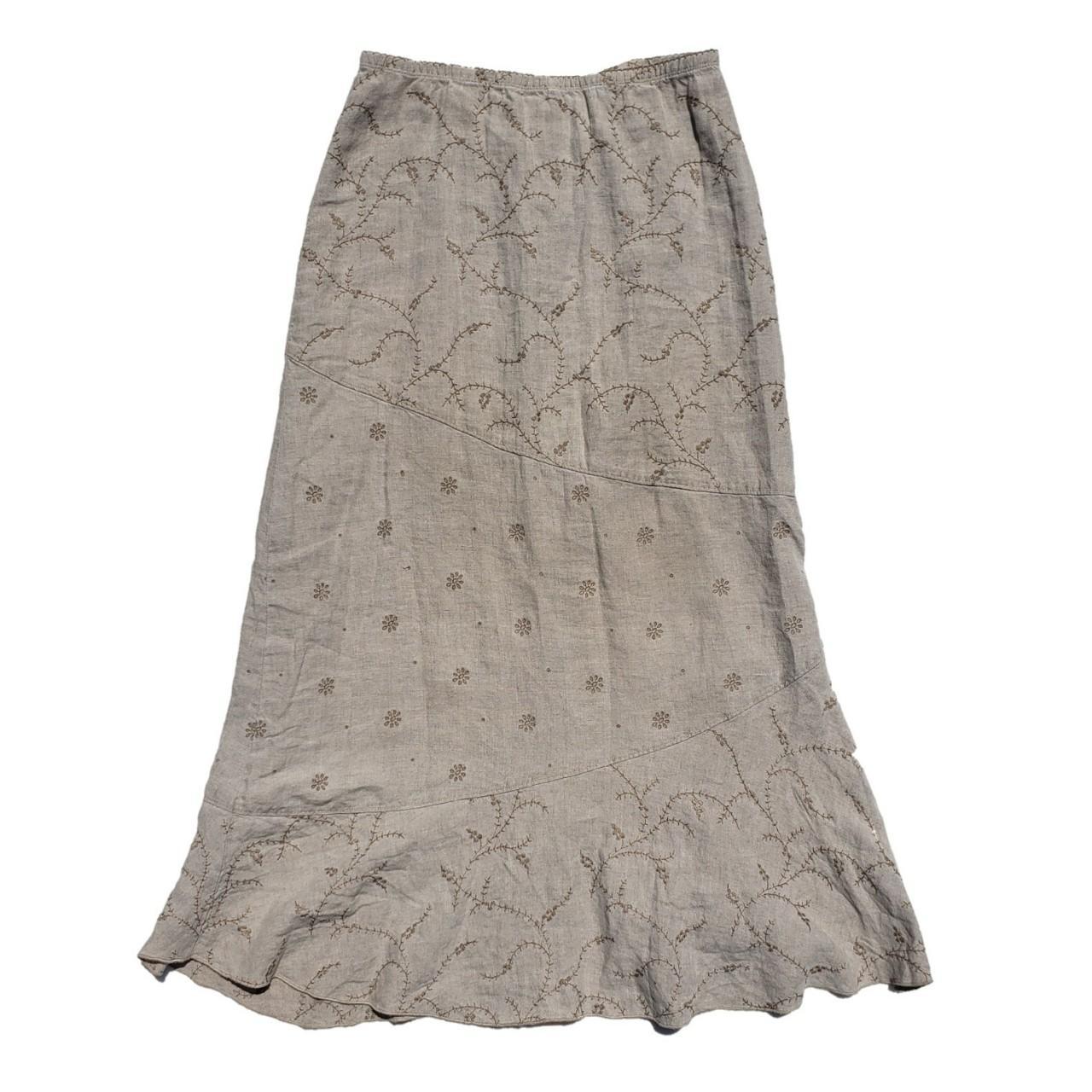 Tan clearance embroidered skirt