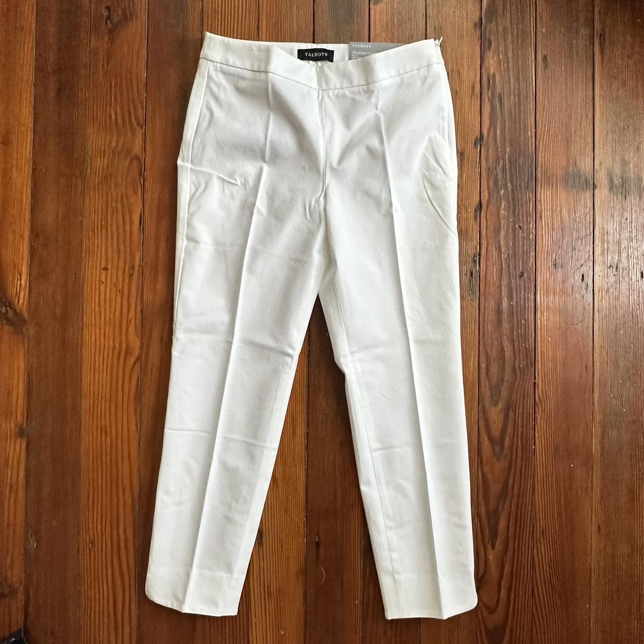 NWT Talbots Chatham Ankle Pants in White Petite - Depop