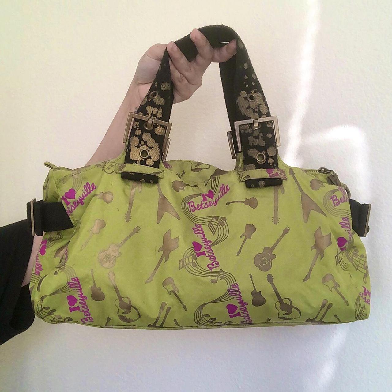 Vintage Betsey Johnson guitar print mini duffel bag... Depop