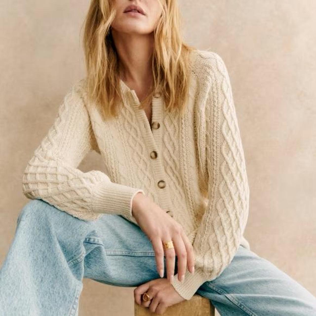 SEZANE ベージュ ニットカーディガン XS SEZANE ベージュ ニットカーディガン XS