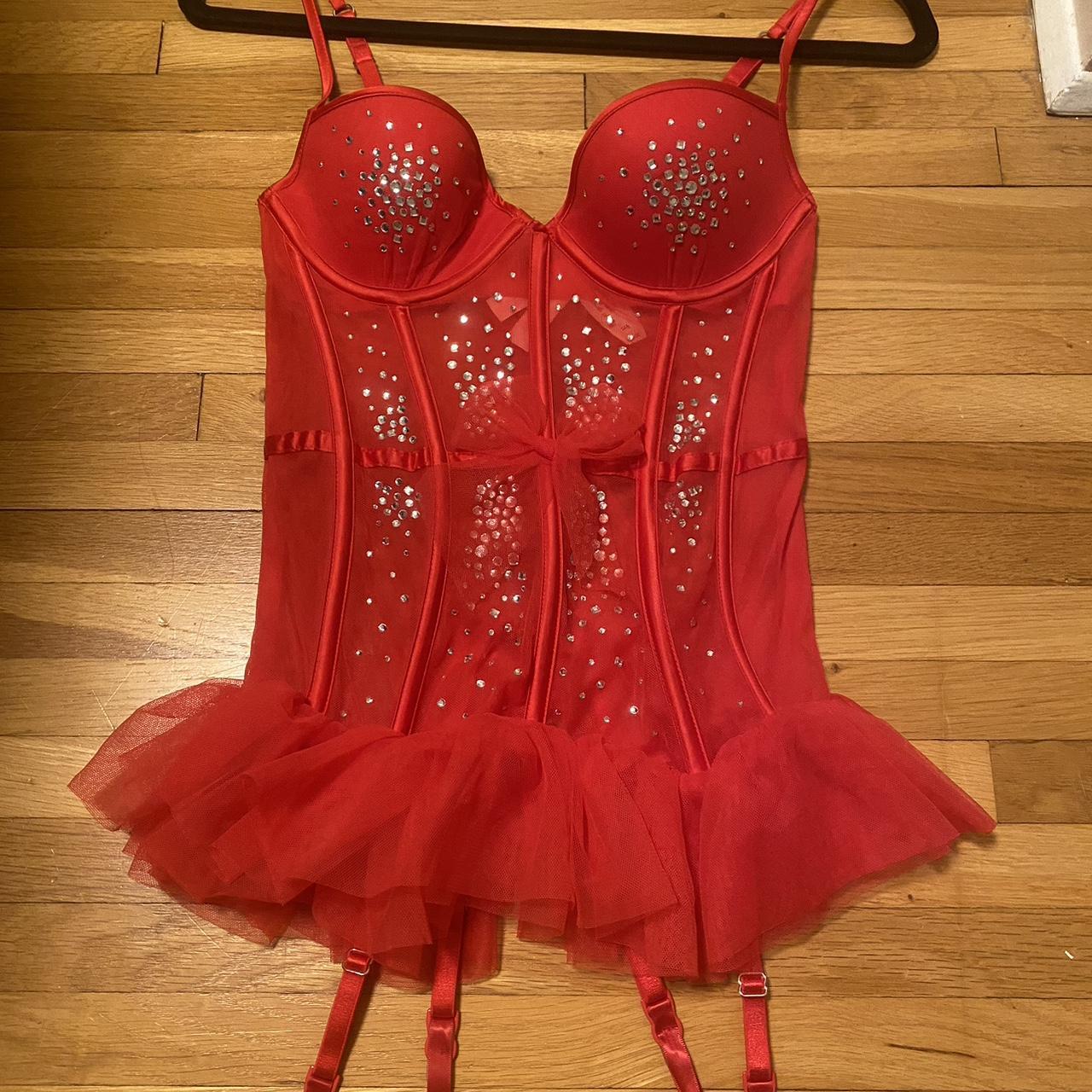 STUNNING nwt Victoria’s Secret red bedazzled corset.