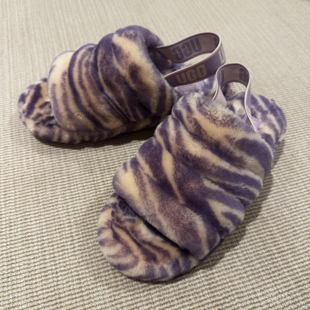 Zebra store ugg slippers