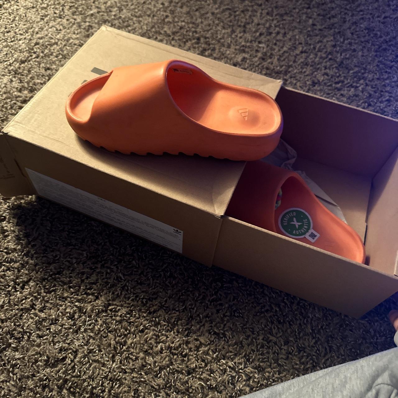 orange yeezy slides size 6