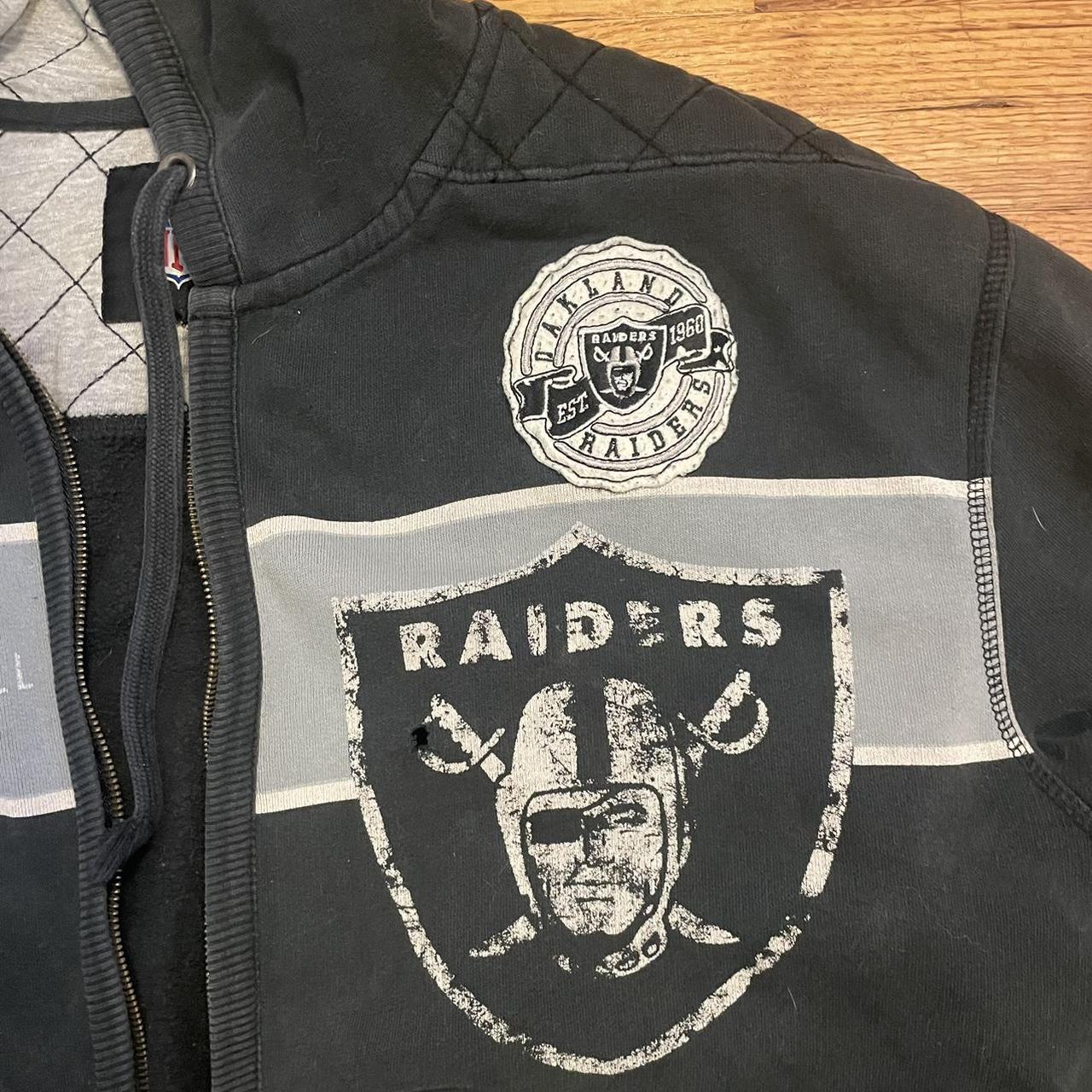 Vintage Y2K Oakland Raiders Full Zip Hoodie Size - Depop