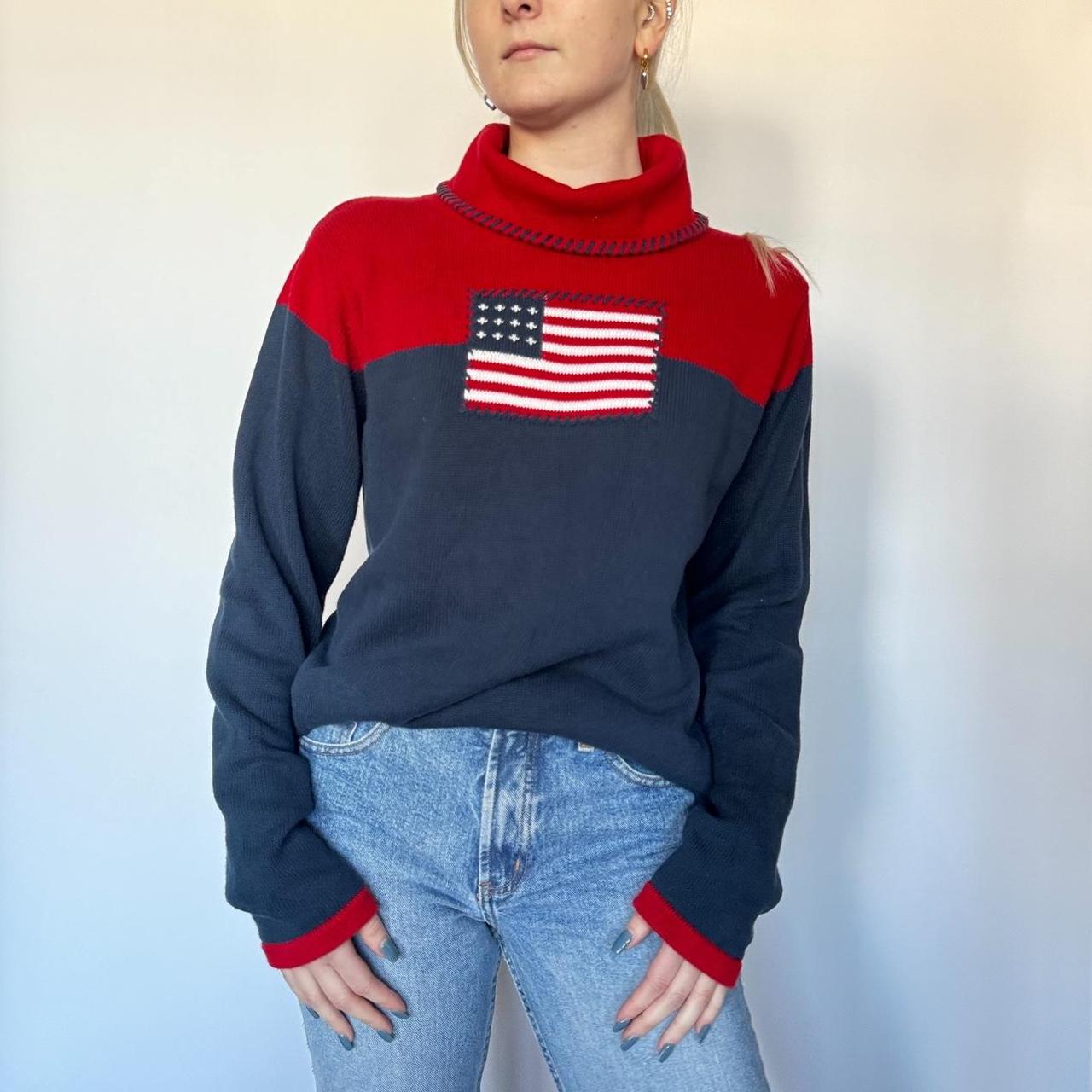 Vintage American Flag Sweater “Stitches In Time”... - Depop