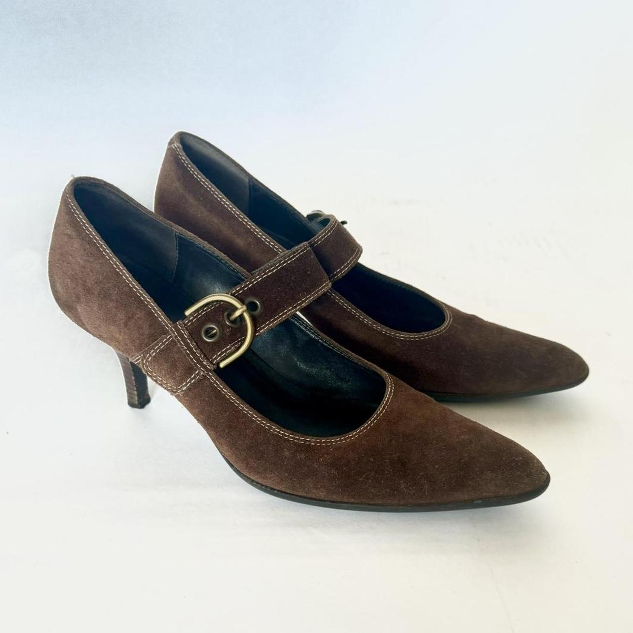 suede leather Coach kitten heels brown suede... - Depop