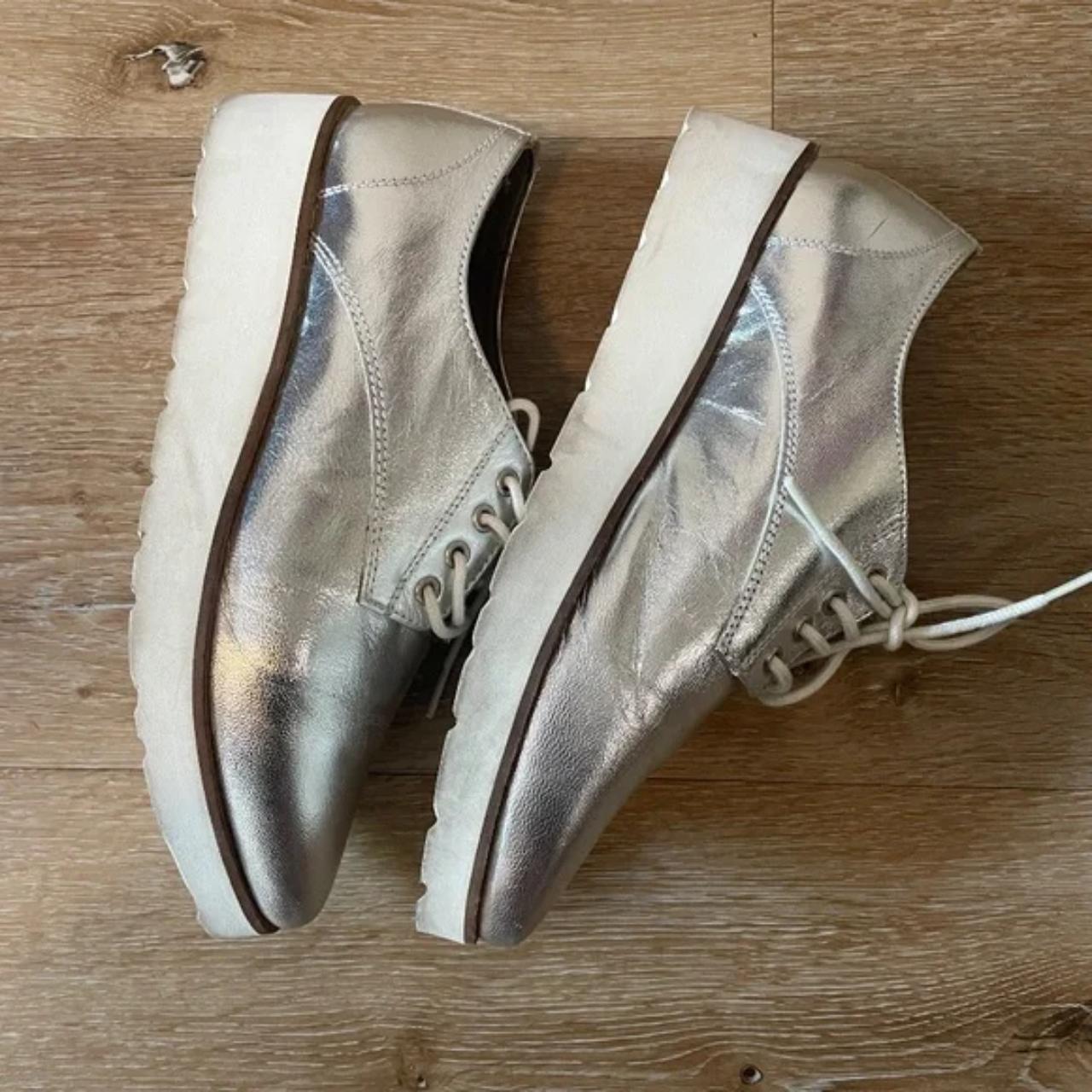 Silver metallic sale women's oxfords