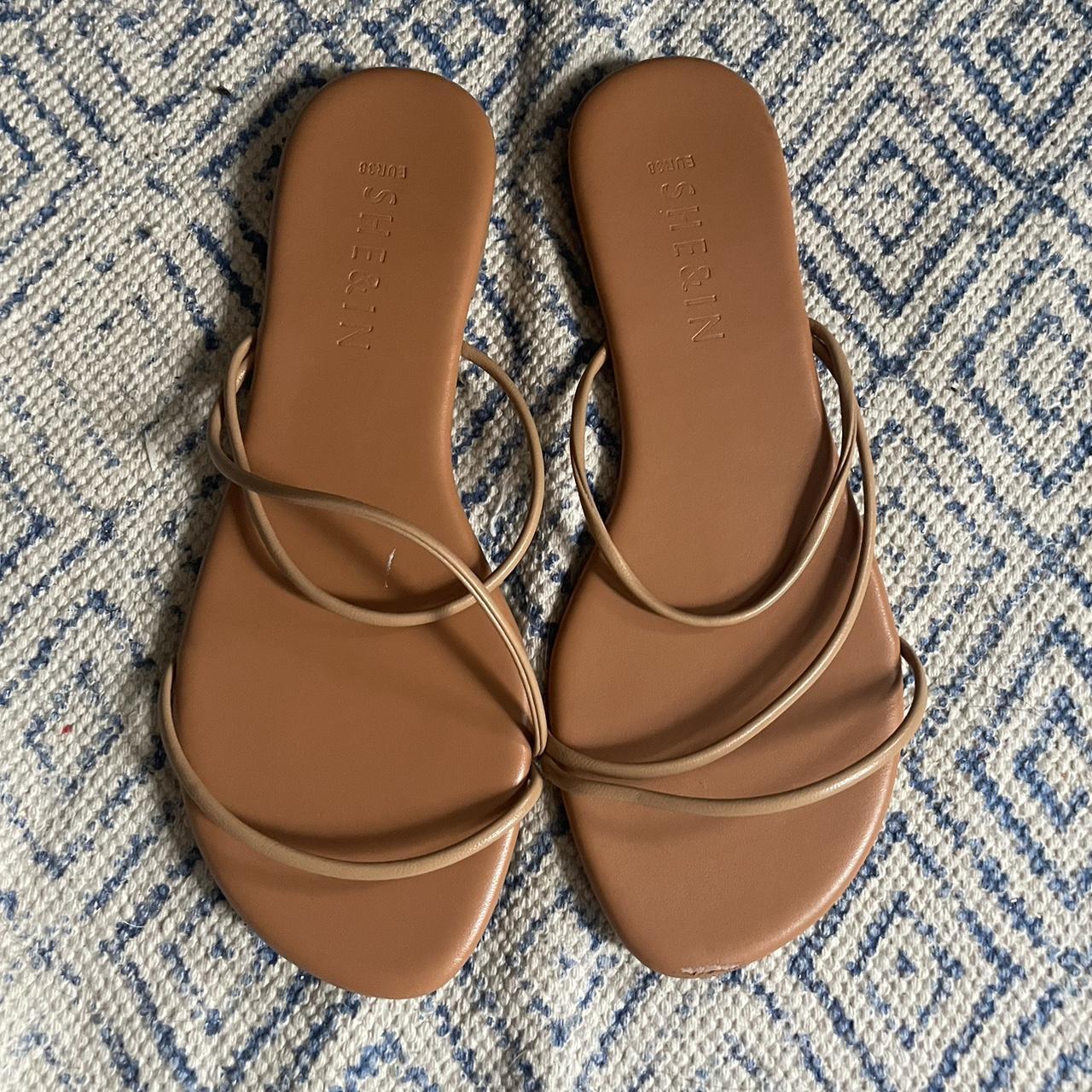 SHEIN Women's Tan Sandals Depop