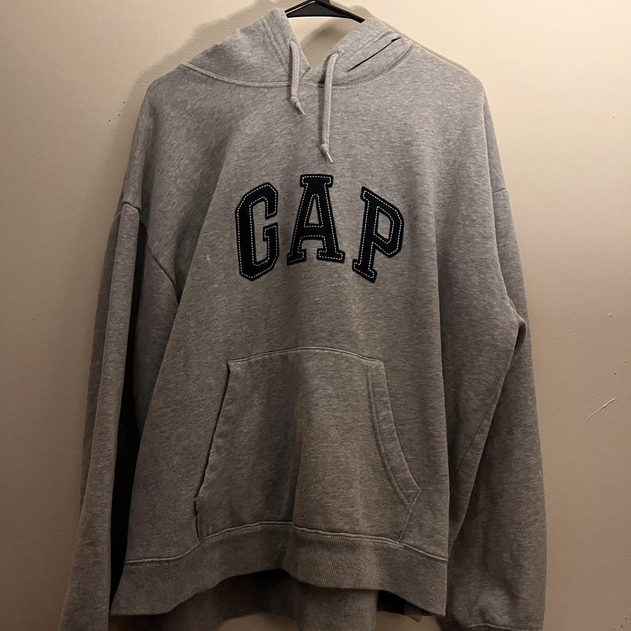 Grey oversized GAP hoodie - Depop