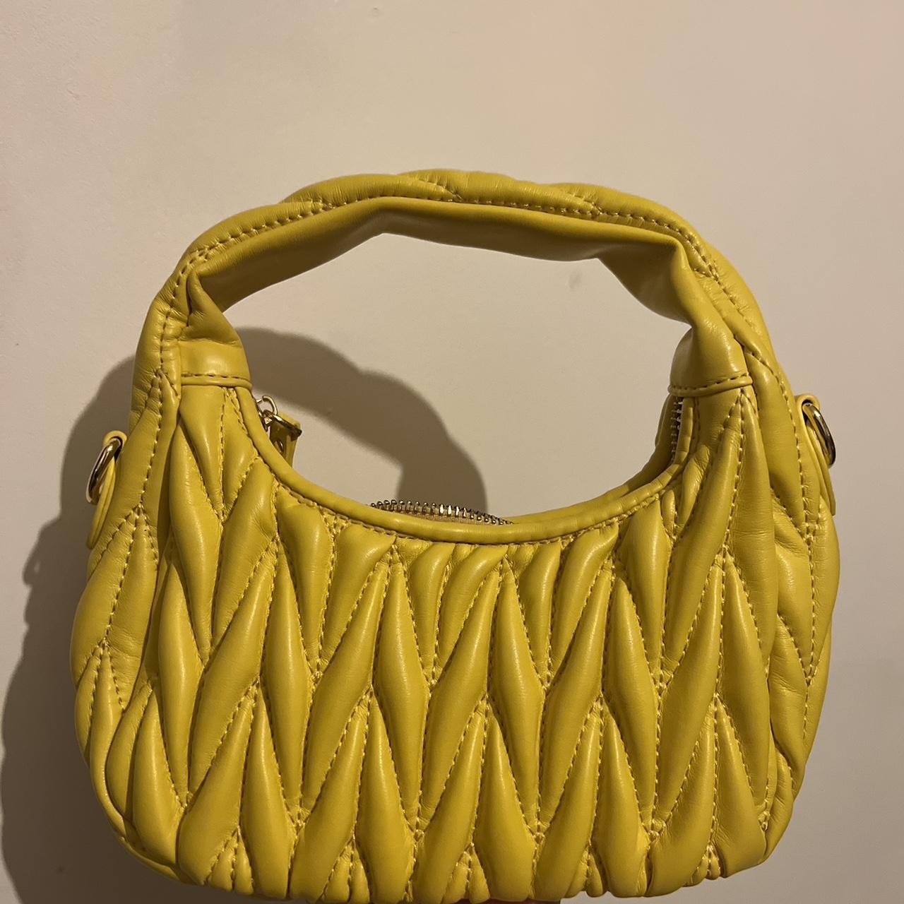 Miu miu yellow shoulder bag Excellent... - Depop