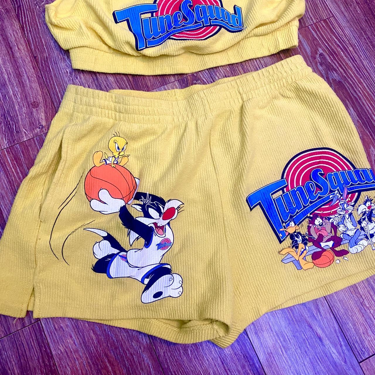 Women’s Yellow and Blue Shorts | Depop