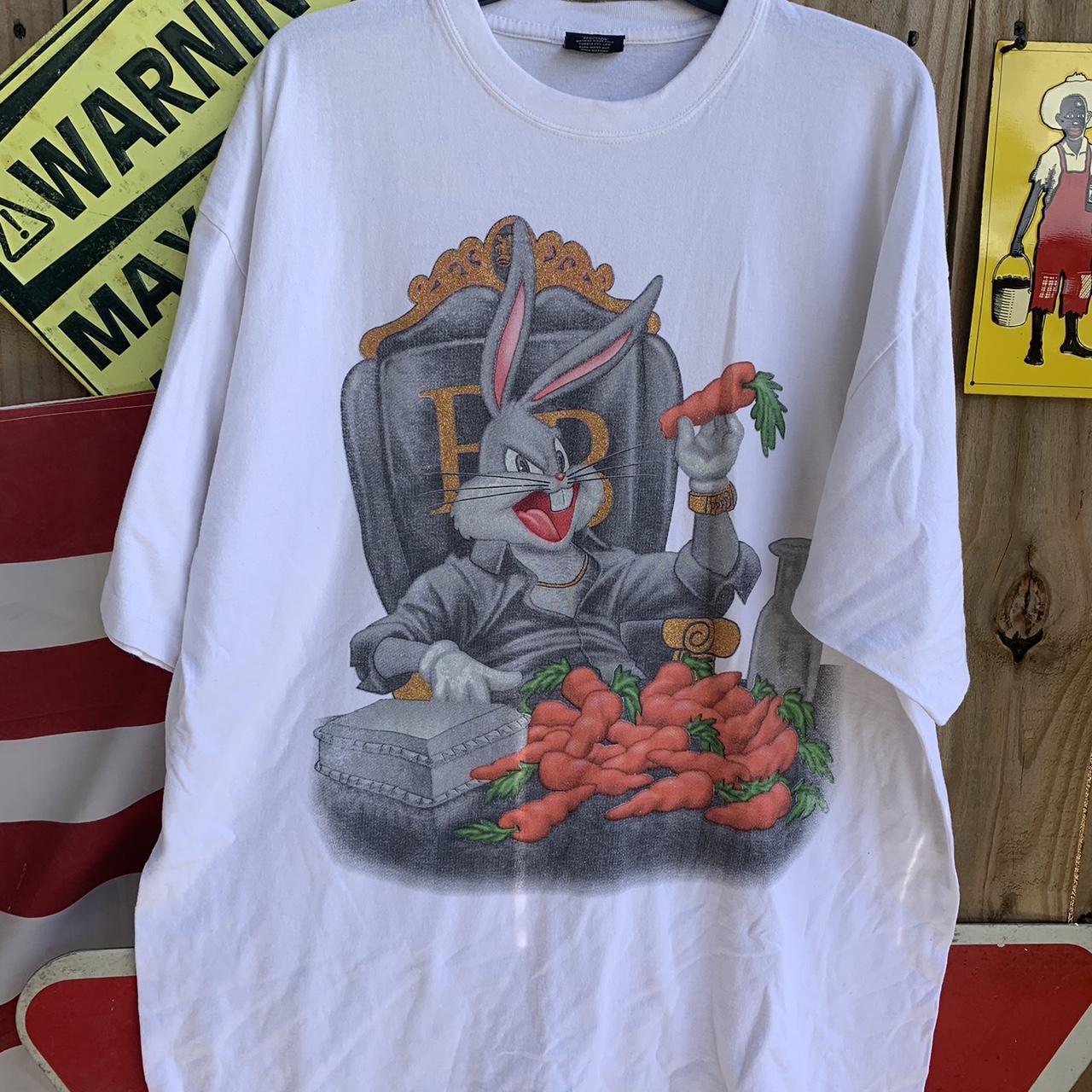 Vintage 90s-00s Bugs Bunny Gangster Rap T-shirt Size... - Depop