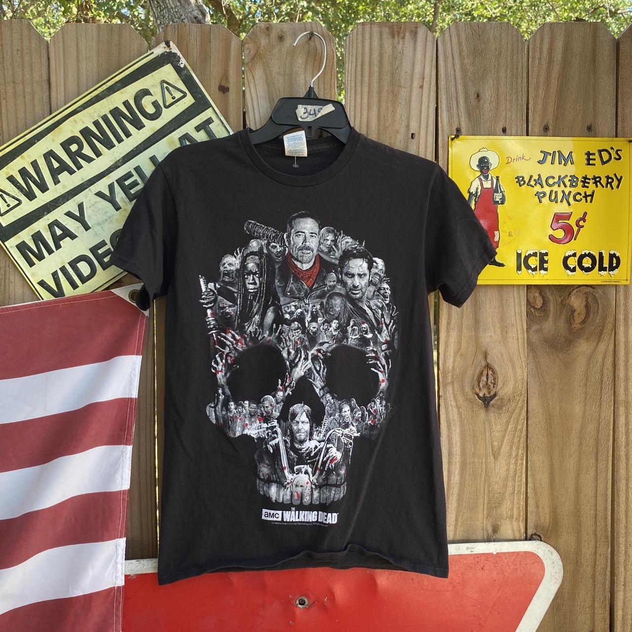 Walking dead shop skull t shirt