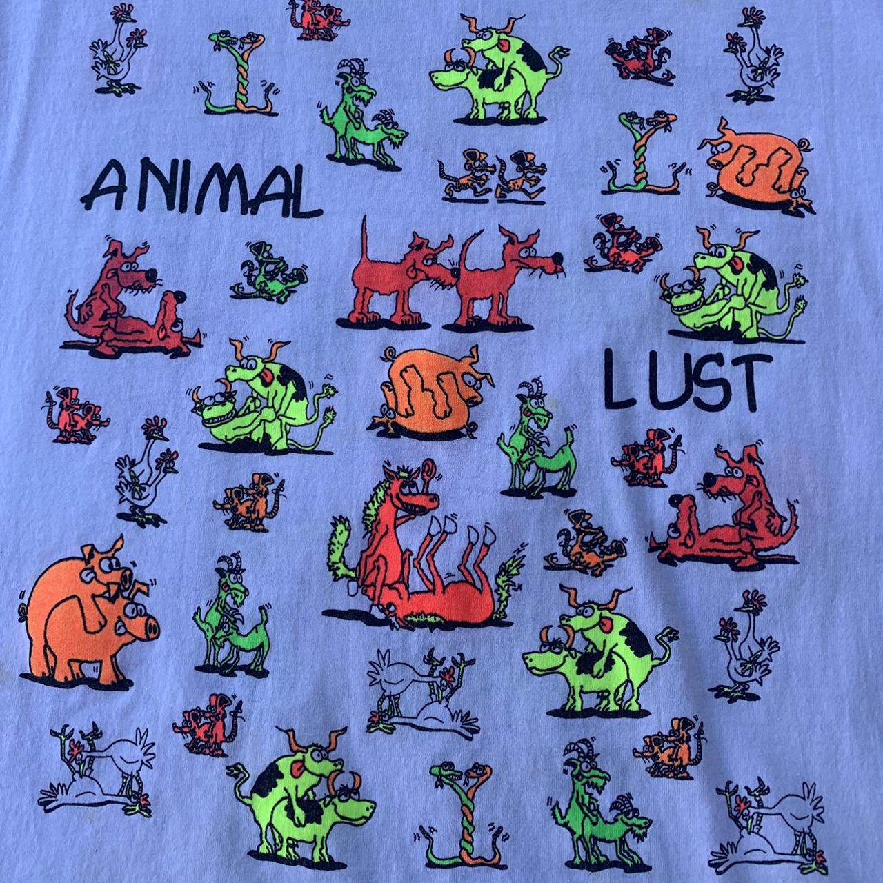 Vintage 80s-90s Animal Lust Kamasutra Animal T-shirt... - Depop