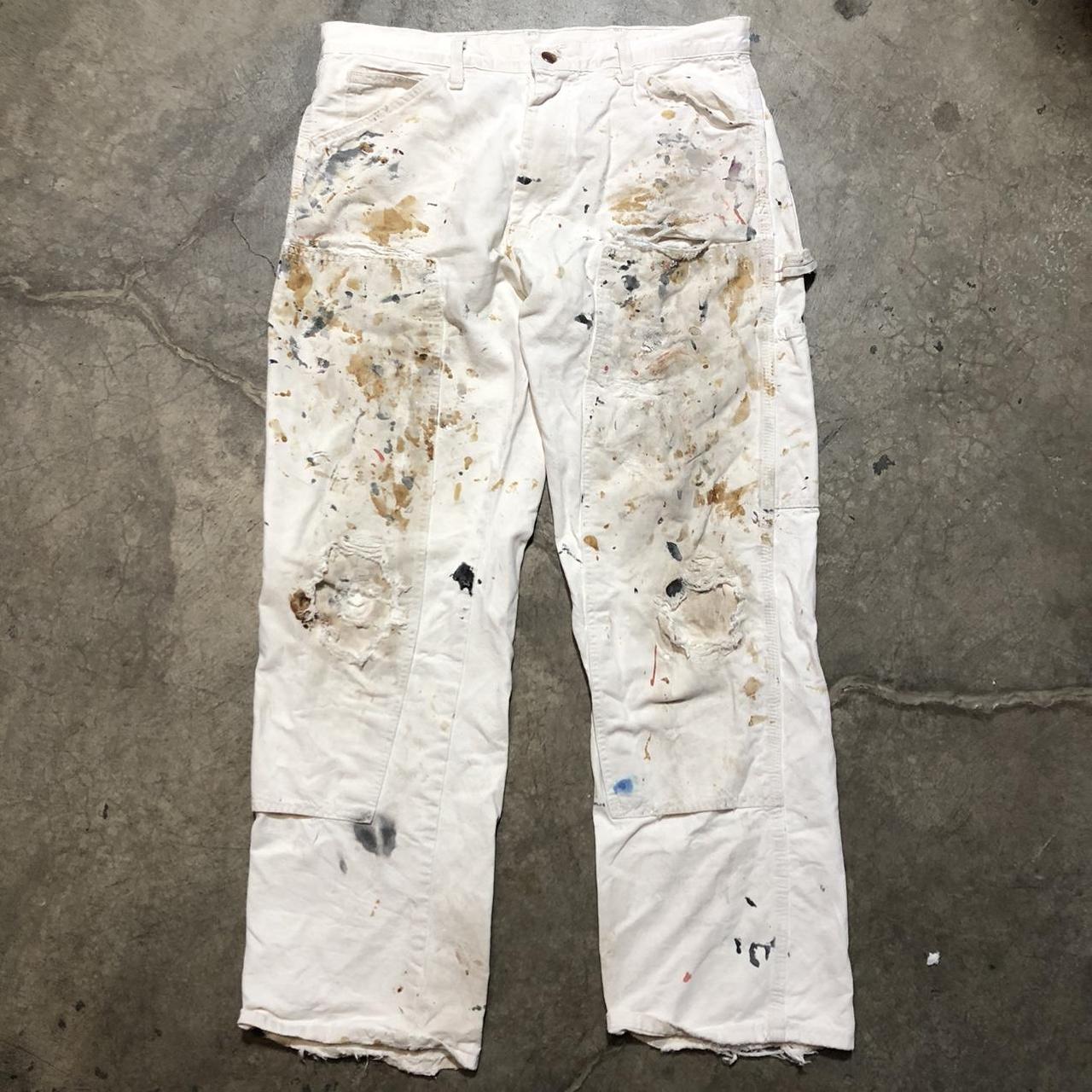 Vintage 80s 90s round house painters pants. Double... - Depop