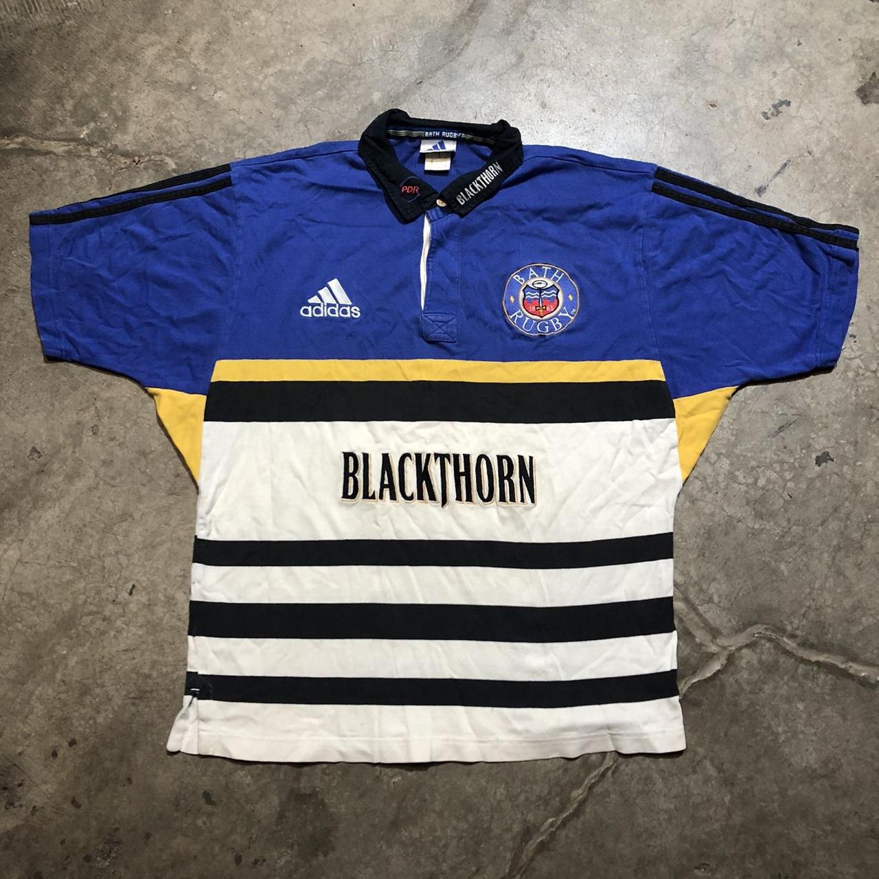 Vintage 90s Y2K adidas bath rugby blackthorn polo... Depop