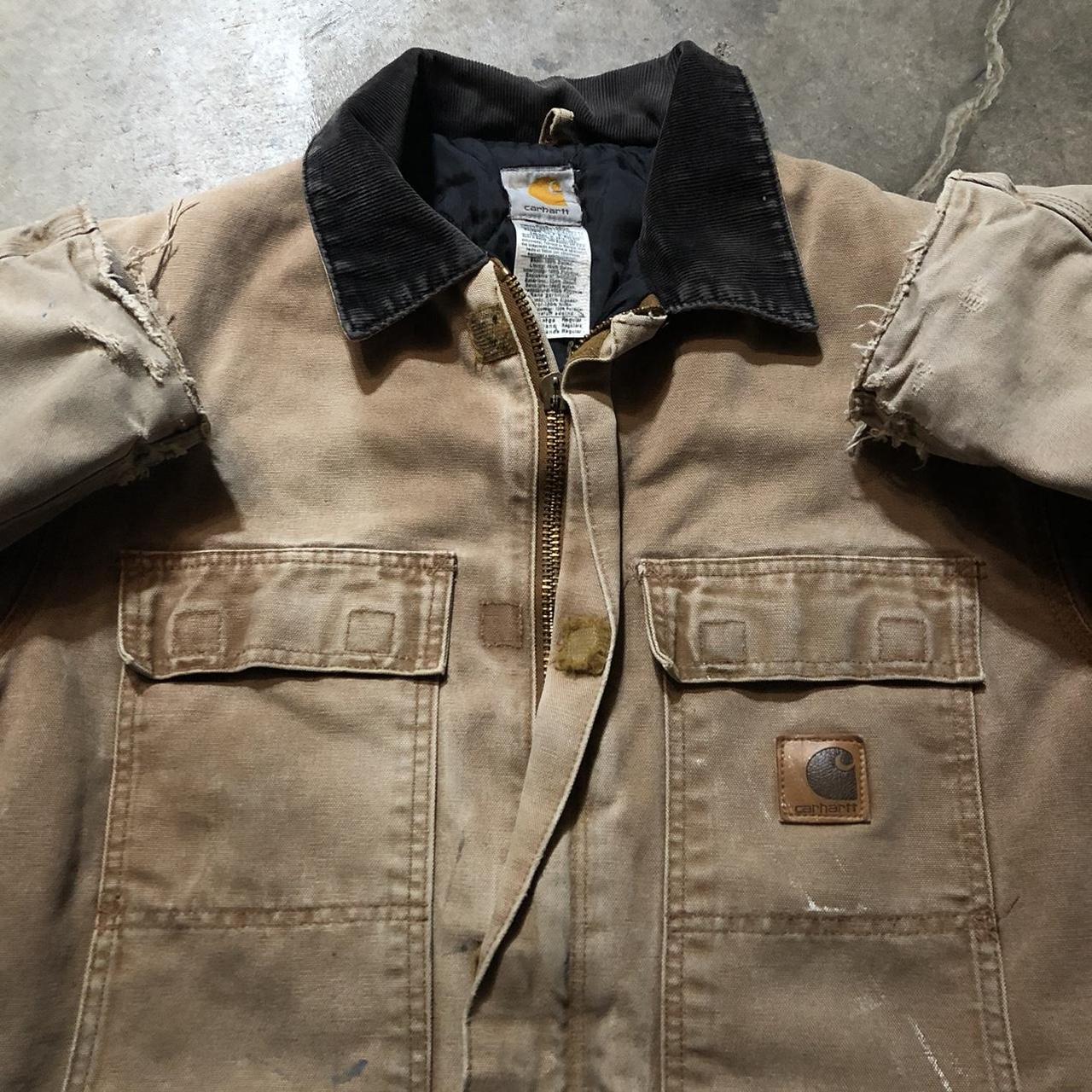 Carhartt sandstone hot sale duck jacket