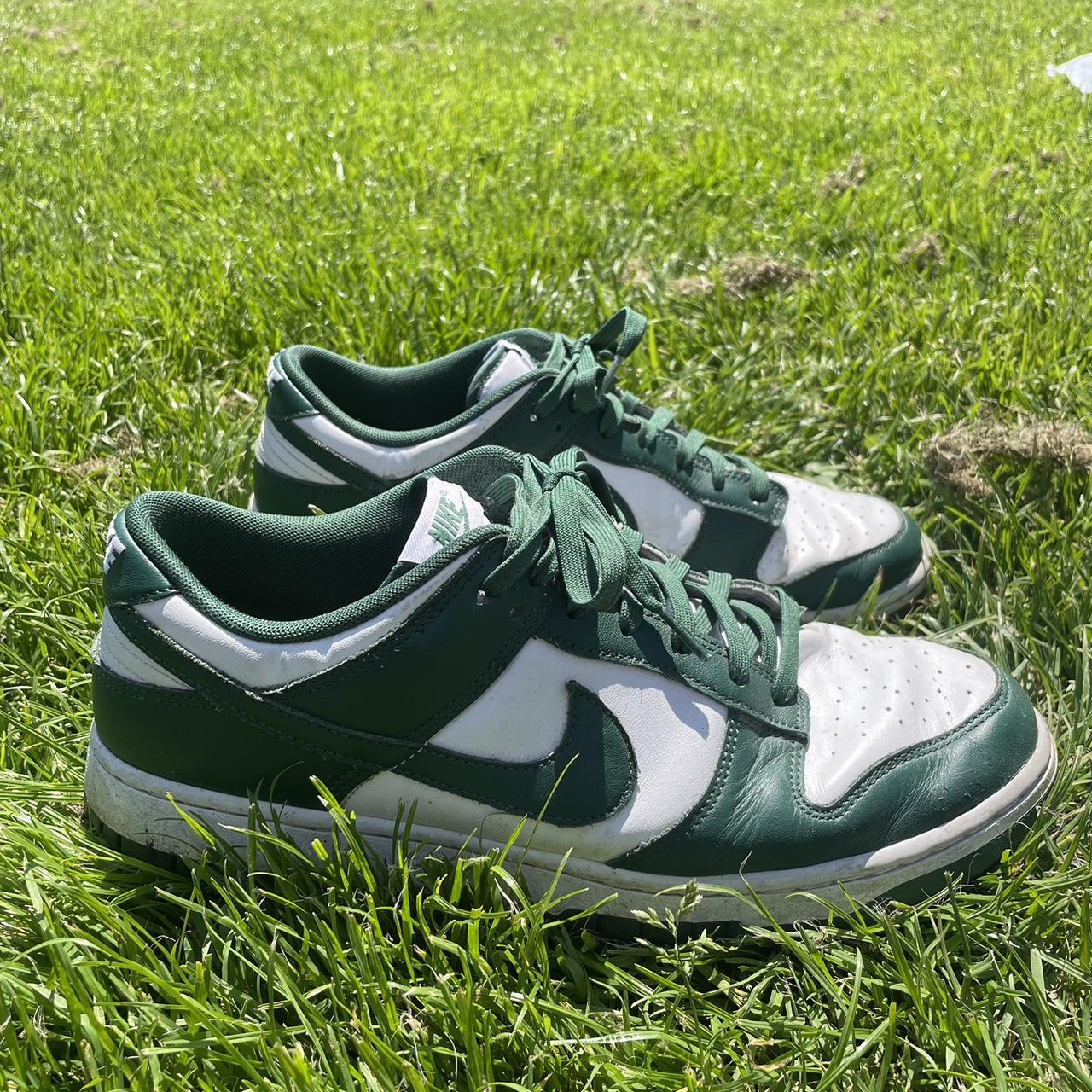 NIKE Dunks Forest Green White - low top - lace... - Depop