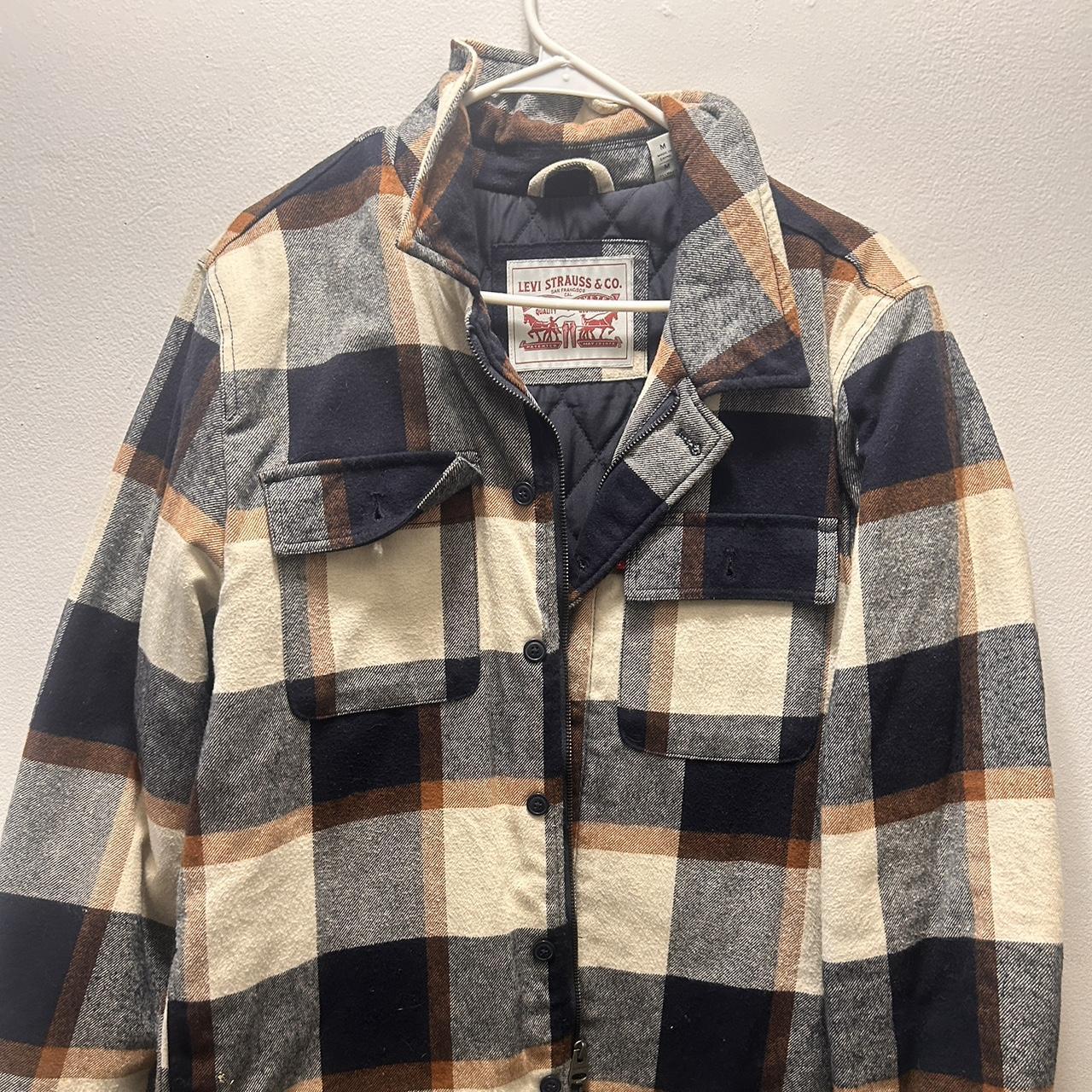 Levi's brown and cream flannel jacket, #jacket #warm