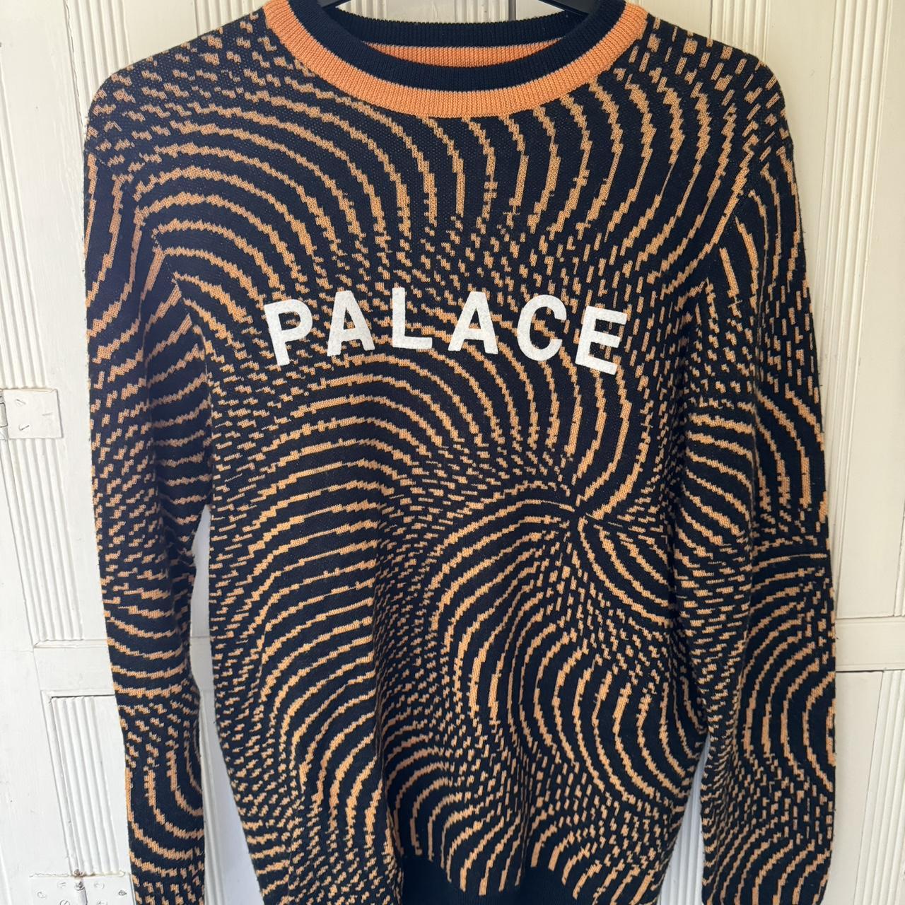 Palace Swirly Wurly Knit Black/Orange Large... - Depop