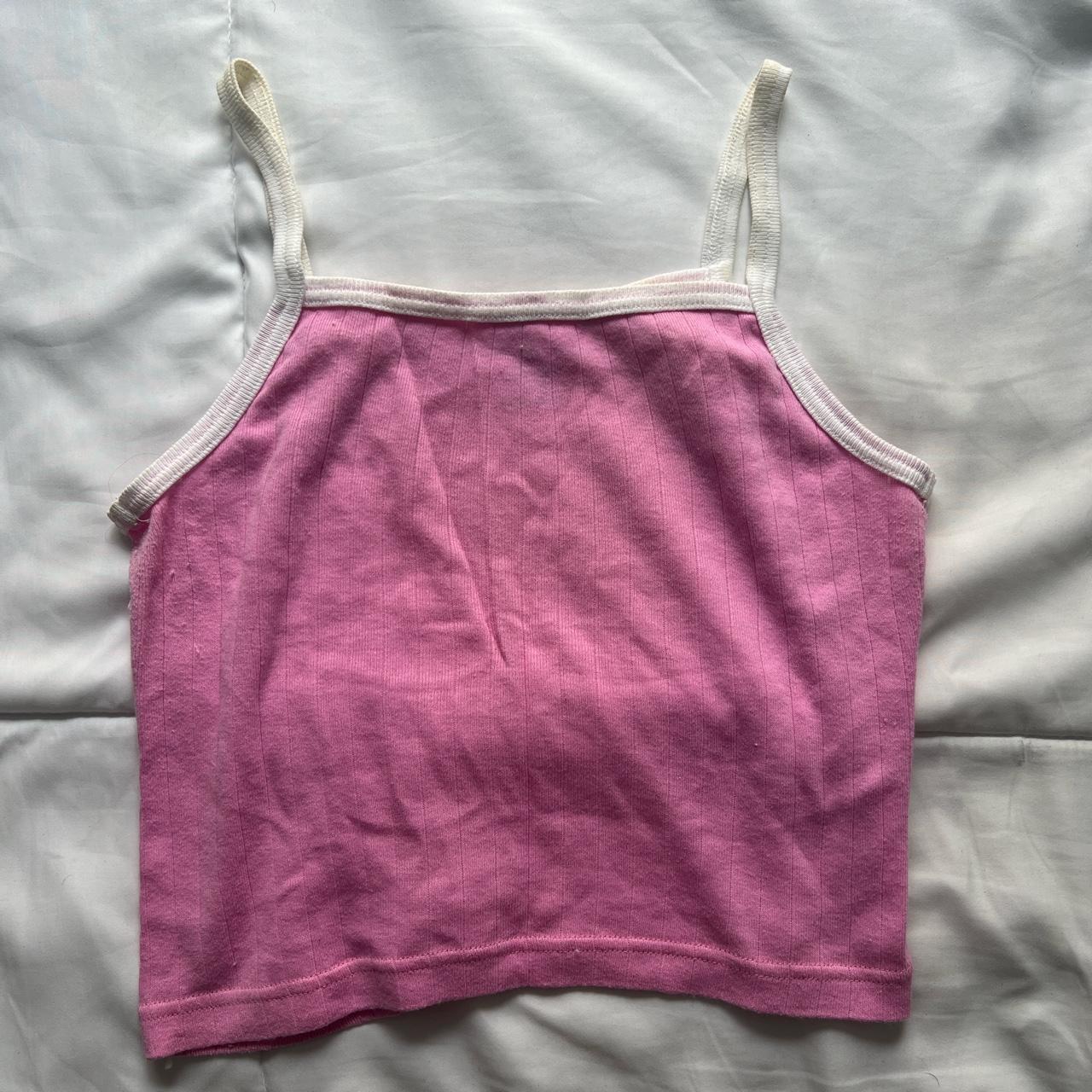 Brandy Melville pink tank (one size but stretchy,... - Depop