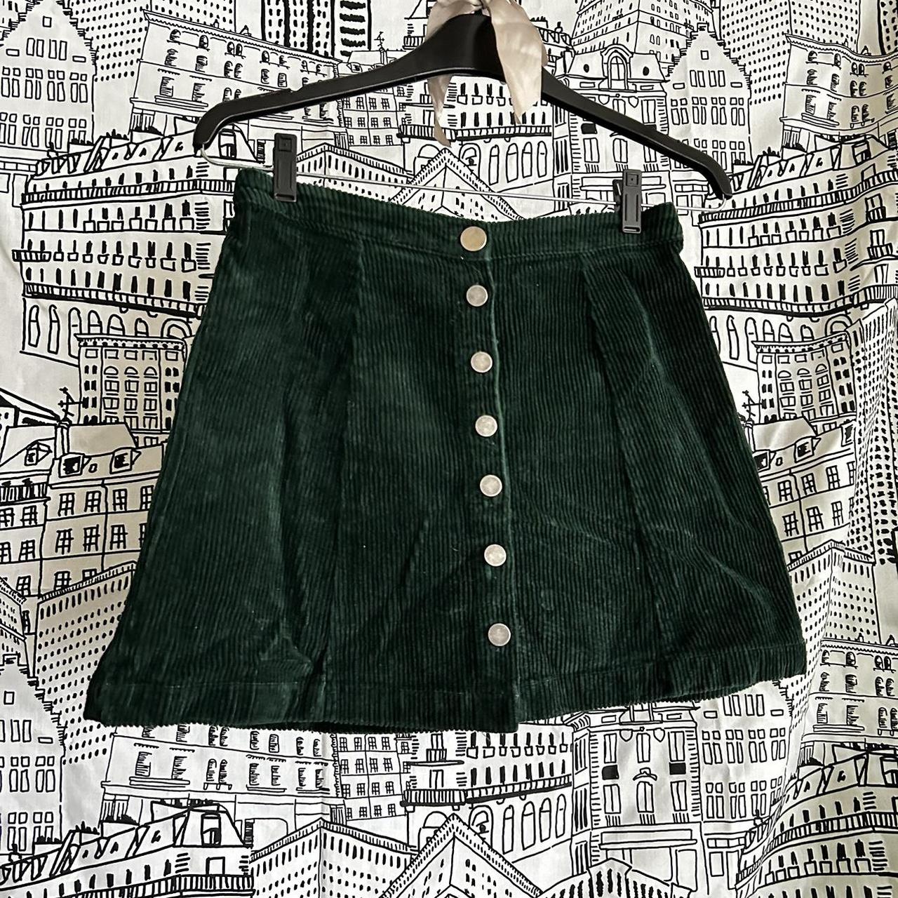 Emerald green hotsell corduroy mini skirt