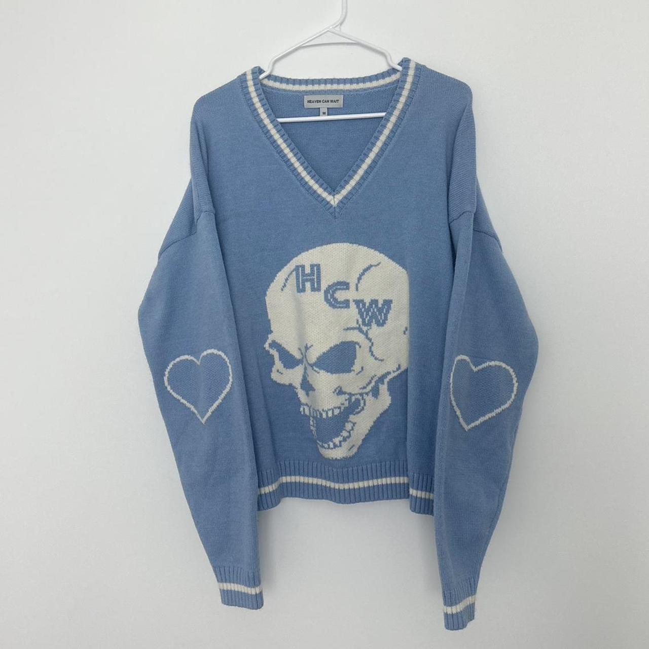 Knitted Sweater Hcw Skull Jumper Authentic Heaven Can Wait Knit