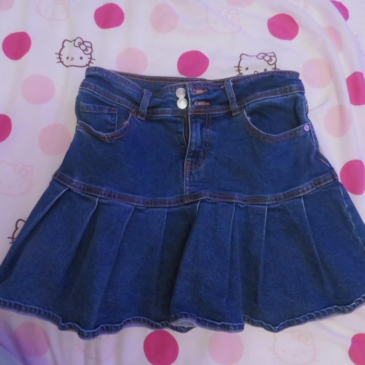 blue jean y2k denim mini skirt ── ⋆⋅☆⋅⋆ ── 𖦹 i got... - Depop