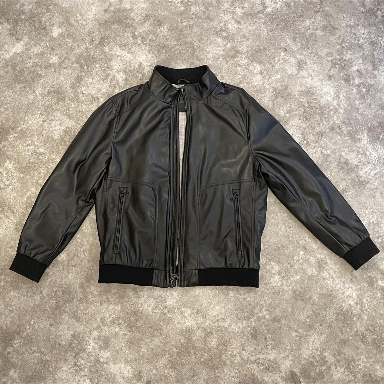 Calvin Klein faux-leather jacket. it’s really good... - Depop