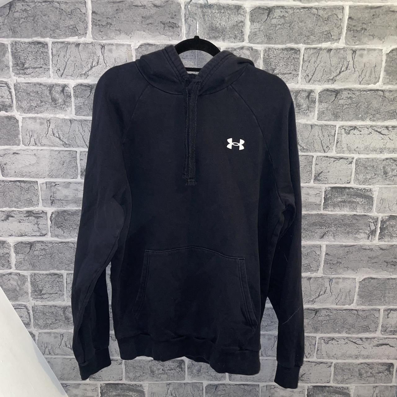 MENS BLACK UNDER ARMOUR HOODIE Men's under armour... Depop