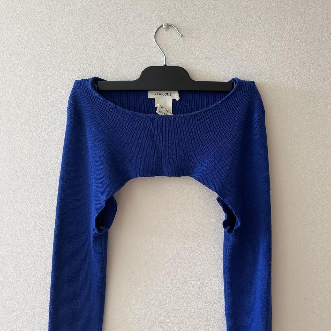 Blue Glassons Knit Bolero Shrug Size M Amazing... Depop