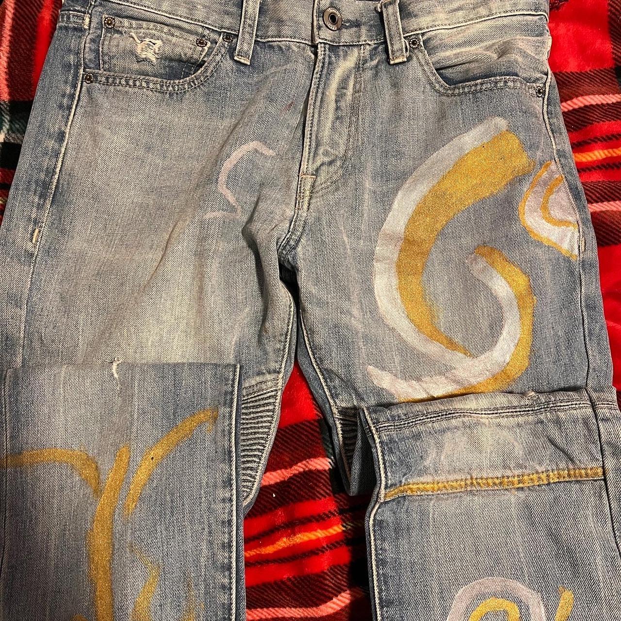 Men's Silver and Gold Jeans | Depop