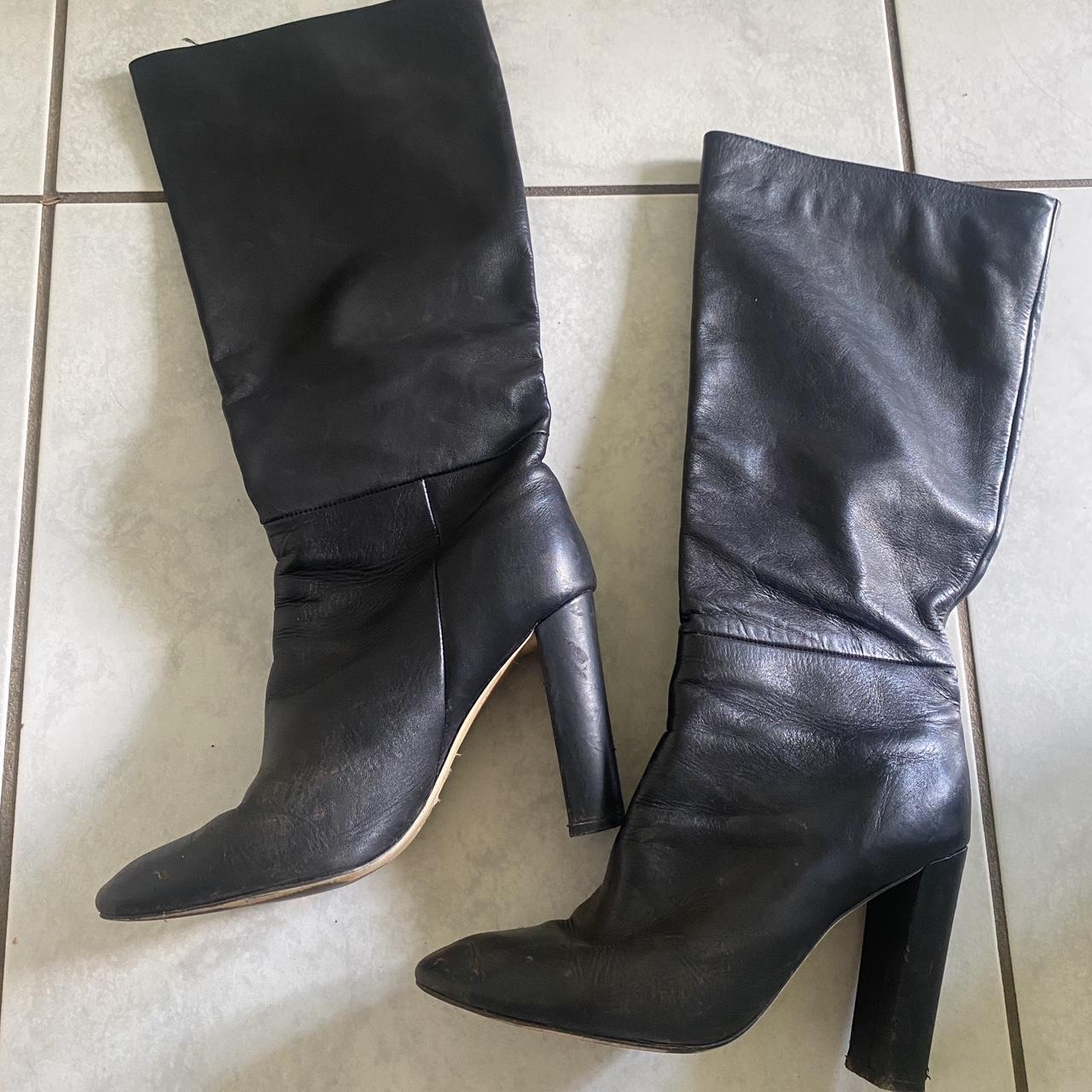 Tony Bianco black high boots Size 8 aus Pretty good... - Depop