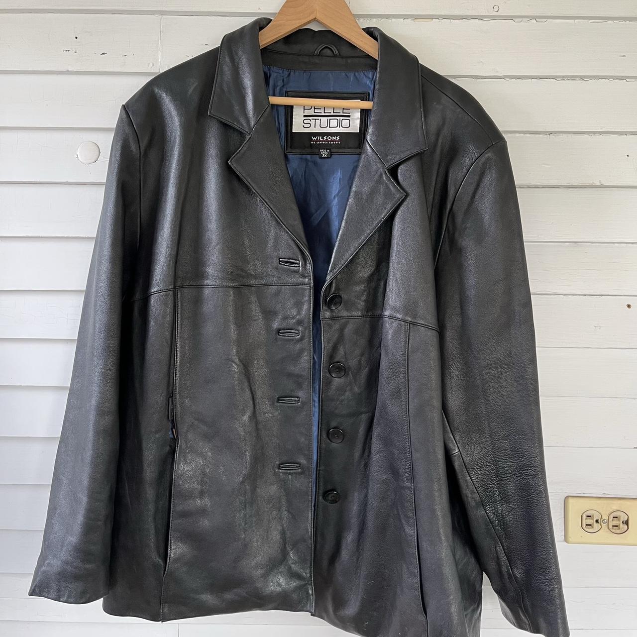 Vintage 3X leather jacket 90s Y2k Wilson’s leather... - Depop