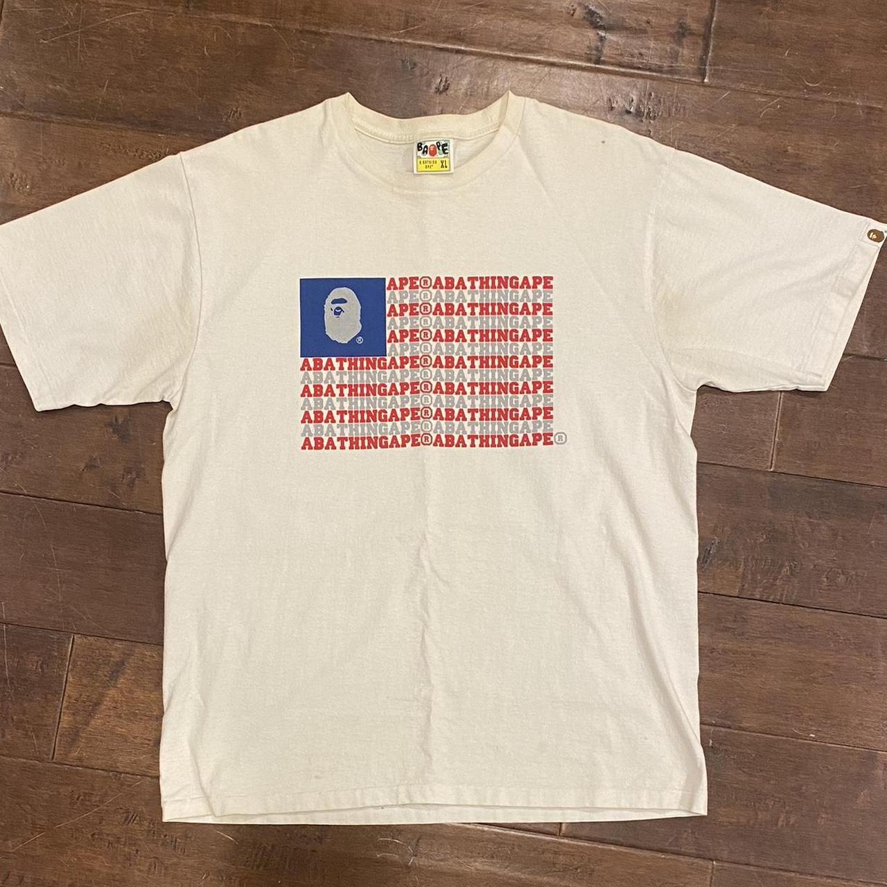 White american flag Bape t shirt the graphic on this