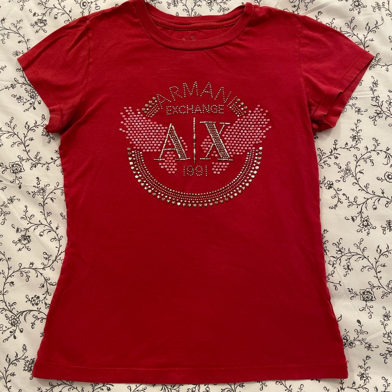 Armani Exchange Women's Red T-shirt | Depop