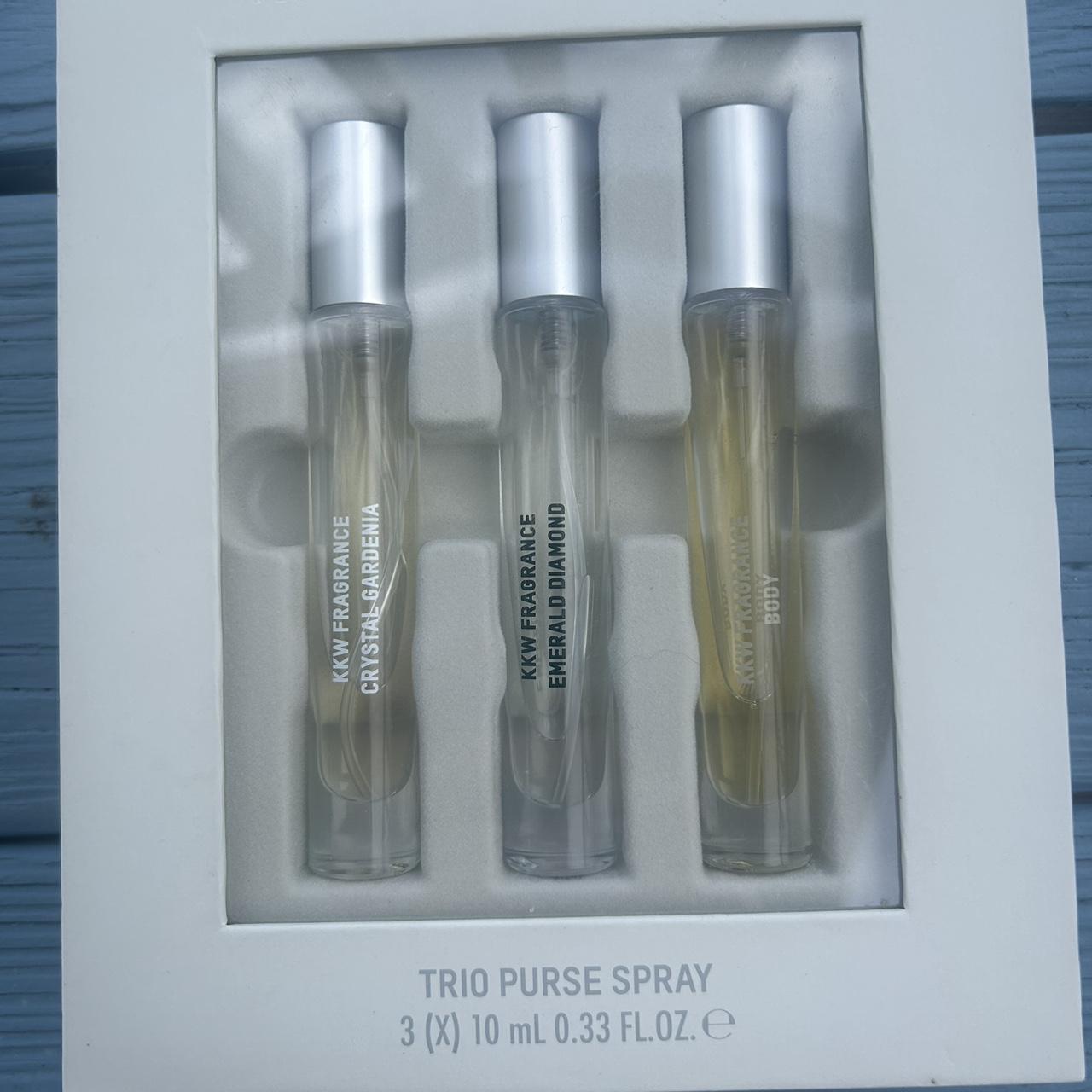 DISCONTINUED KKW Trio Purse Spray set Features the... - Depop